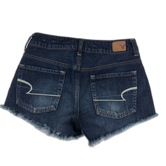 American Eagle High Rise Festival Raw Hem Whiskered  Jean Denim Shorts Women's 0 - Picture 2 of 5